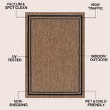 Barclay Traditional Casual Pinstripe Border Indoor/Outdoor Area Rug