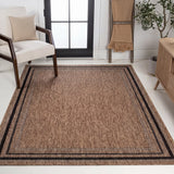 Barclay Traditional Casual Pinstripe Border Indoor/Outdoor Area Rug