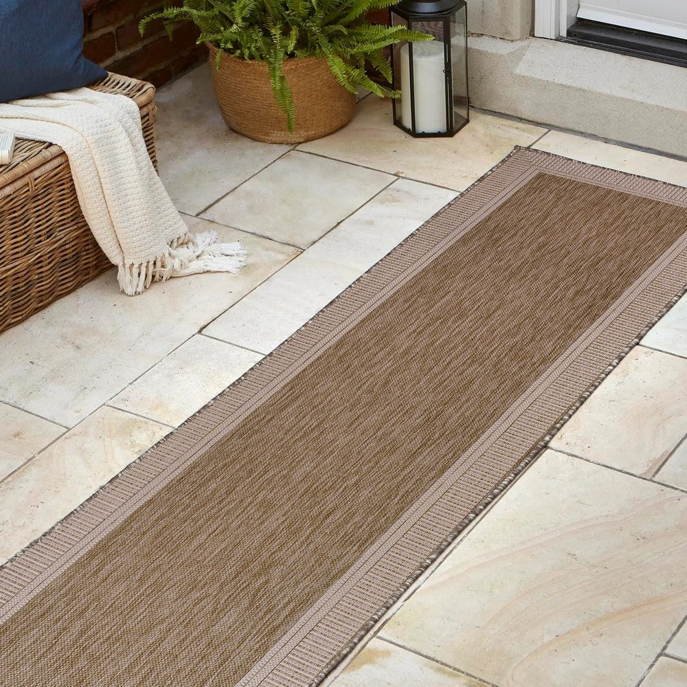 Couristan Coastal Casual Wide Stripe Border Indoor/Outdoor Area Rug