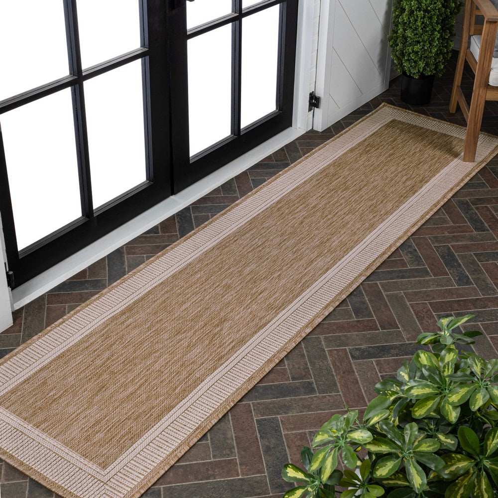 Couristan Coastal Casual Wide Stripe Border Indoor/Outdoor Area Rug
