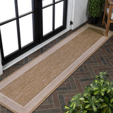 Couristan Coastal Casual Wide Stripe Border Indoor/Outdoor Area Rug