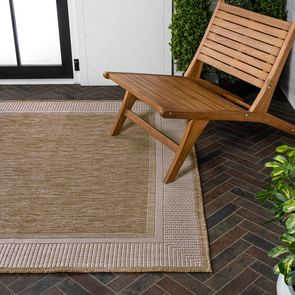 Couristan Coastal Casual Wide Stripe Border Indoor/Outdoor Area Rug