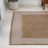 Couristan Coastal Casual Wide Stripe Border Indoor/Outdoor Area Rug