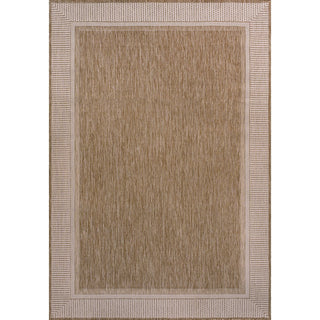 Couristan Coastal Casual Wide Stripe Border Indoor/Outdoor Area Rug