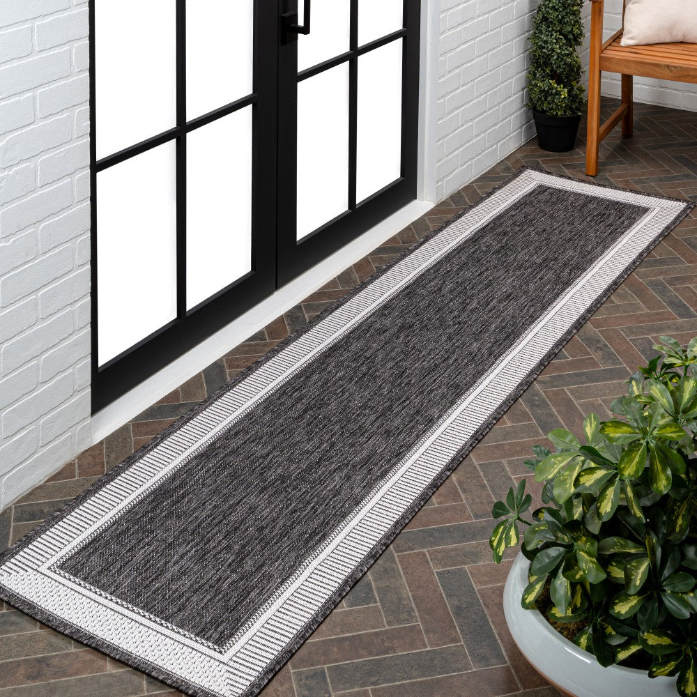 Couristan Coastal Casual Wide Stripe Border Indoor/Outdoor Area Rug