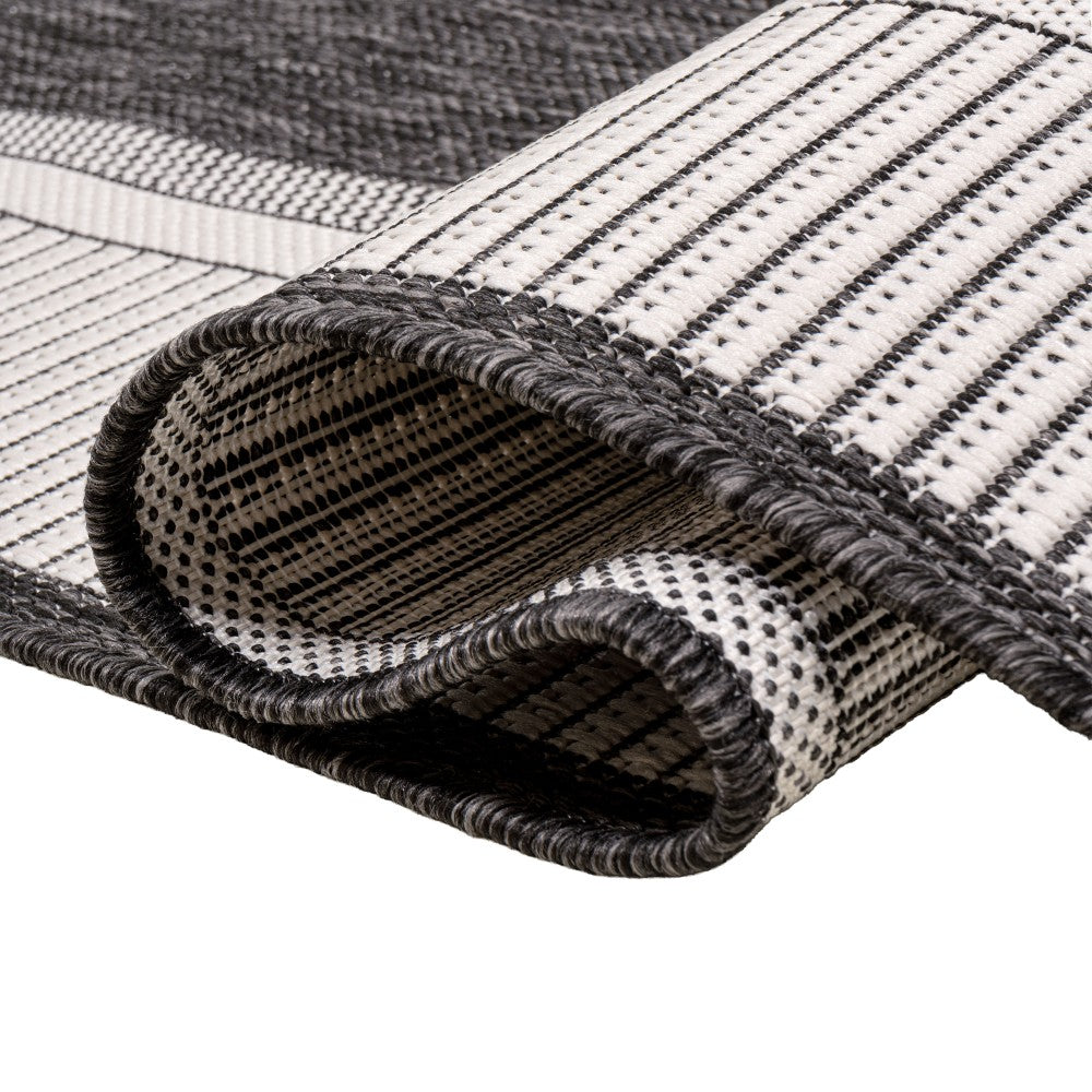 Couristan Coastal Casual Wide Stripe Border Indoor/Outdoor Area Rug