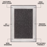 Couristan Coastal Casual Wide Stripe Border Indoor/Outdoor Area Rug
