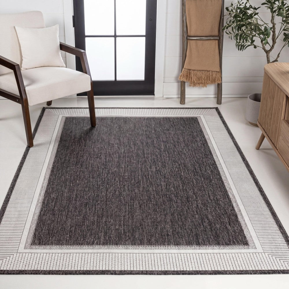 Couristan Coastal Casual Wide Stripe Border Indoor/Outdoor Area Rug