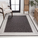Couristan Coastal Casual Wide Stripe Border Indoor/Outdoor Area Rug