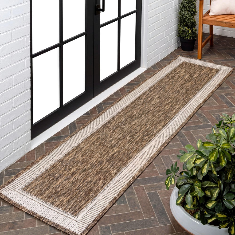 Couristan Coastal Casual Wide Stripe Border Indoor/Outdoor Area Rug