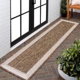 Couristan Coastal Casual Wide Stripe Border Indoor/Outdoor Area Rug
