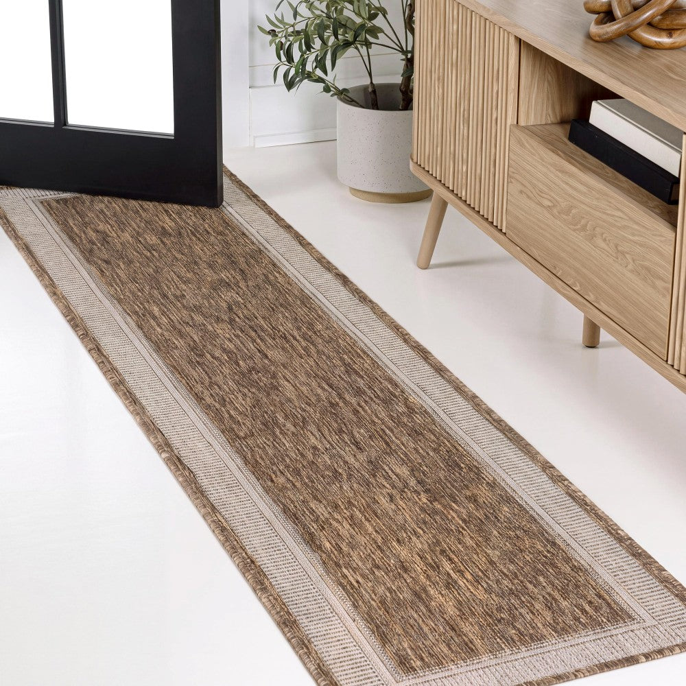 Couristan Coastal Casual Wide Stripe Border Indoor/Outdoor Area Rug