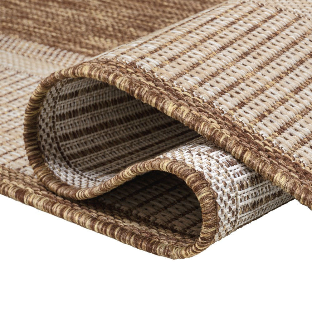 Couristan Coastal Casual Wide Stripe Border Indoor/Outdoor Area Rug