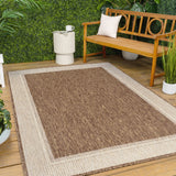 Couristan Coastal Casual Wide Stripe Border Indoor/Outdoor Area Rug