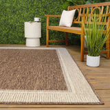Couristan Coastal Casual Wide Stripe Border Indoor/Outdoor Area Rug