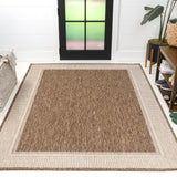 Couristan Coastal Casual Wide Stripe Border Indoor/Outdoor Area Rug