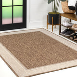 Couristan Coastal Casual Wide Stripe Border Indoor/Outdoor Area Rug