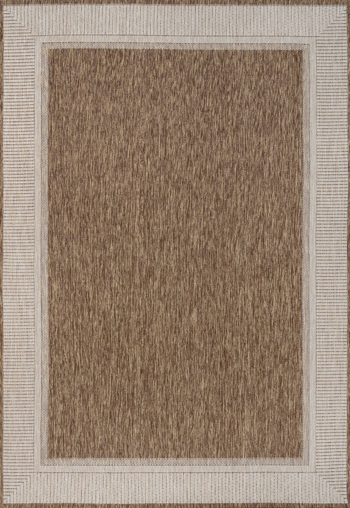 Couristan Coastal Casual Wide Stripe Border Indoor/Outdoor Area Rug