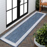 Couristan Coastal Casual Wide Stripe Border Indoor/Outdoor Area Rug