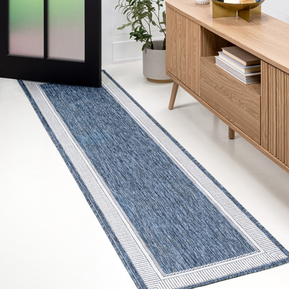 Couristan Coastal Casual Wide Stripe Border Indoor/Outdoor Area Rug