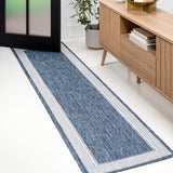 Couristan Coastal Casual Wide Stripe Border Indoor/Outdoor Area Rug
