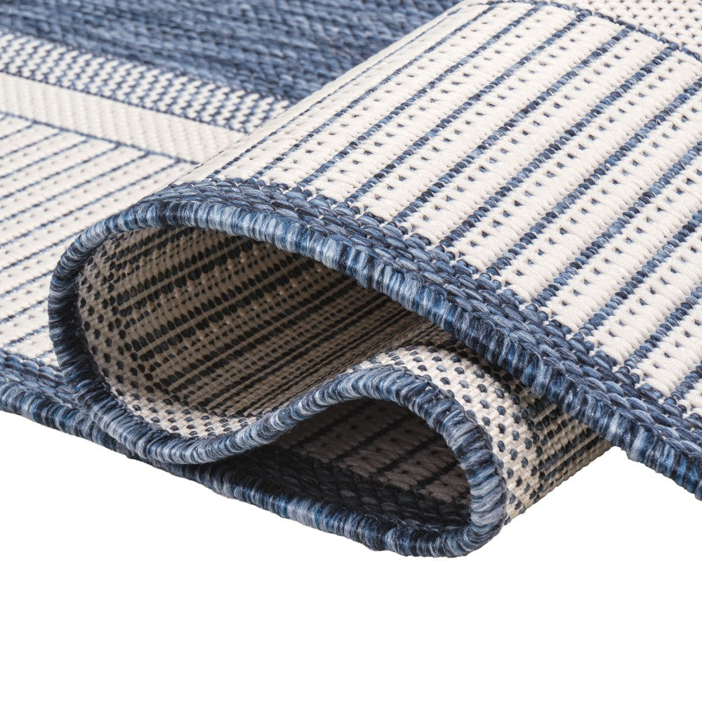 Couristan Coastal Casual Wide Stripe Border Indoor/Outdoor Area Rug