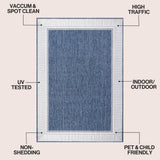 Couristan Coastal Casual Wide Stripe Border Indoor/Outdoor Area Rug