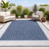 Couristan Coastal Casual Wide Stripe Border Indoor/Outdoor Area Rug