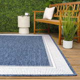 Couristan Coastal Casual Wide Stripe Border Indoor/Outdoor Area Rug