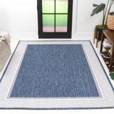 Couristan Coastal Casual Wide Stripe Border Indoor/Outdoor Area Rug