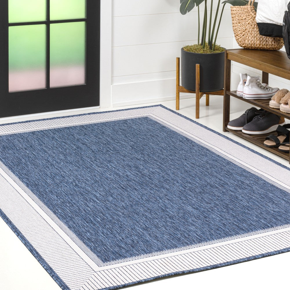 Couristan Coastal Casual Wide Stripe Border Indoor/Outdoor Area Rug