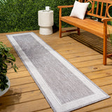 Couristan Coastal Casual Wide Stripe Border Indoor/Outdoor Area Rug