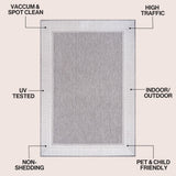 Couristan Coastal Casual Wide Stripe Border Indoor/Outdoor Area Rug