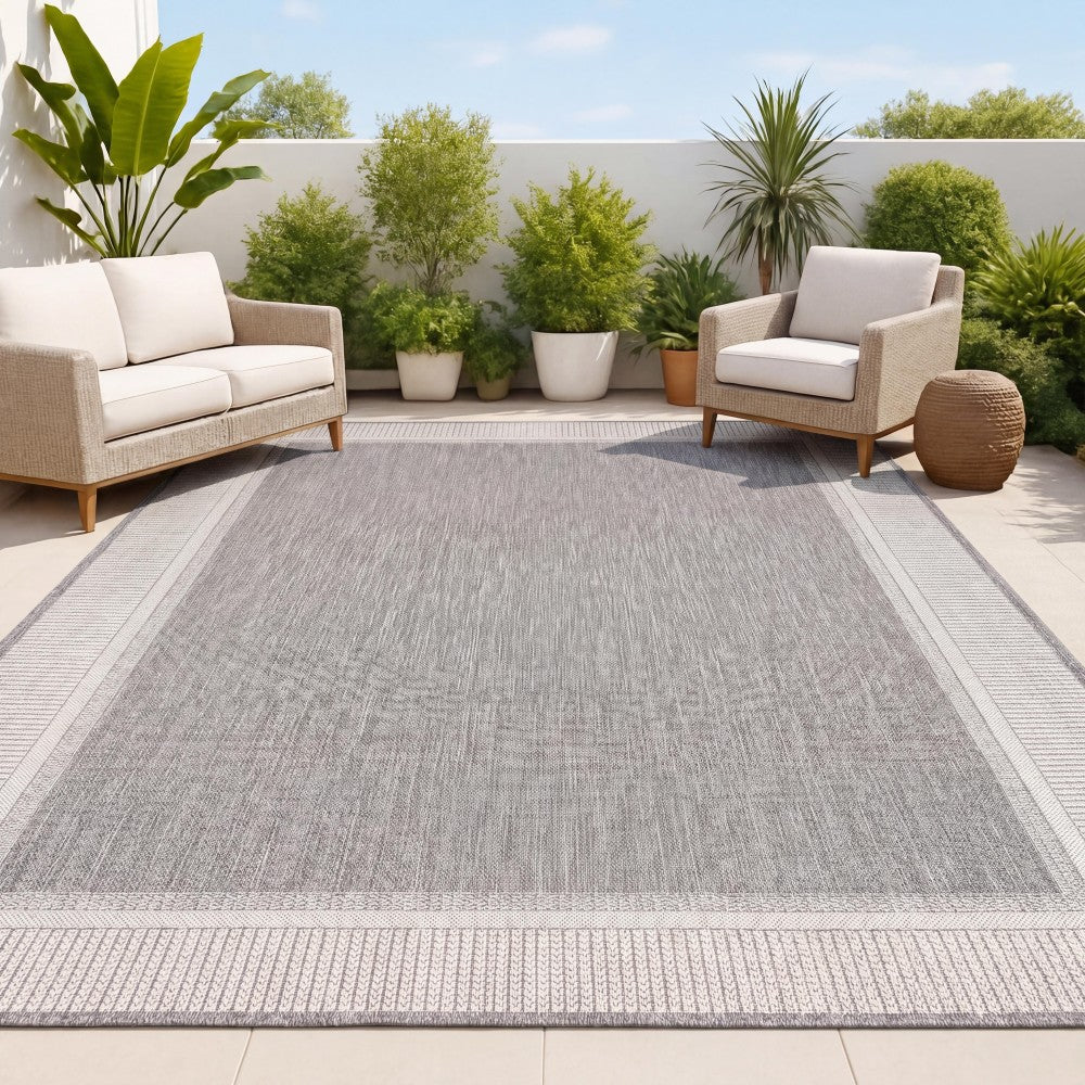 Couristan Coastal Casual Wide Stripe Border Indoor/Outdoor Area Rug