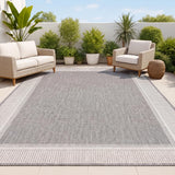 Couristan Coastal Casual Wide Stripe Border Indoor/Outdoor Area Rug