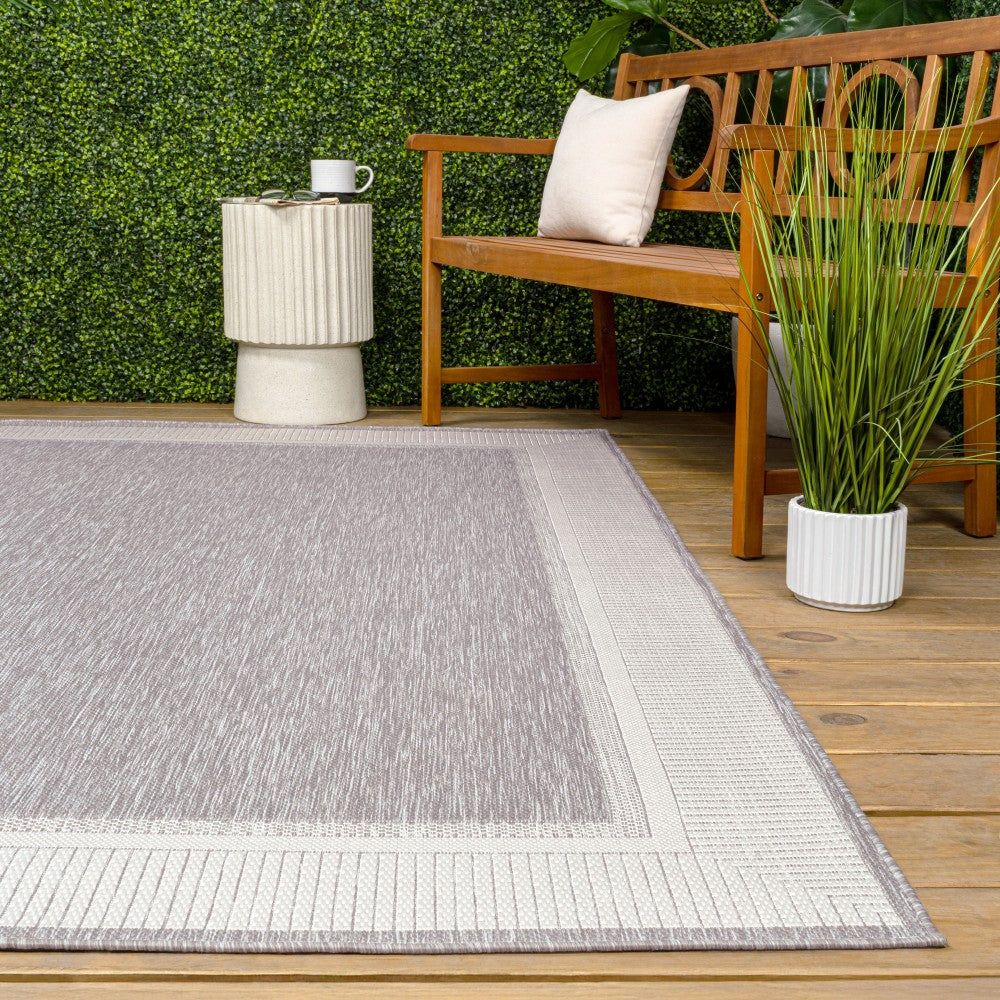 Couristan Coastal Casual Wide Stripe Border Indoor/Outdoor Area Rug