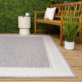 Couristan Coastal Casual Wide Stripe Border Indoor/Outdoor Area Rug