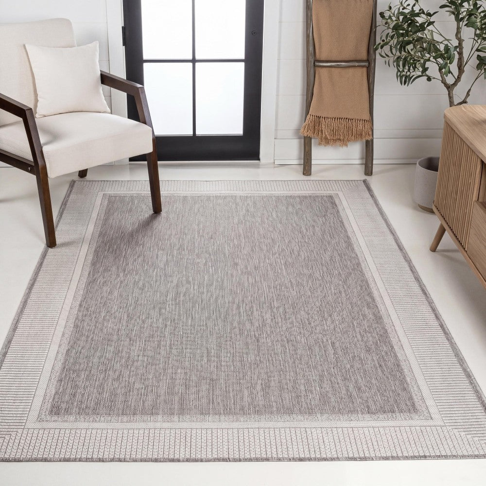 Couristan Coastal Casual Wide Stripe Border Indoor/Outdoor Area Rug