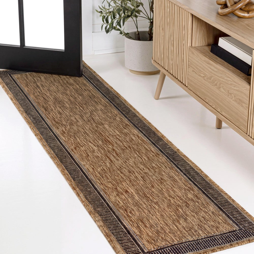 Couristan Coastal Casual Wide Stripe Border Indoor/Outdoor Area Rug
