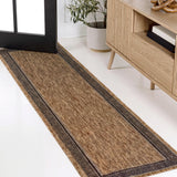 Couristan Coastal Casual Wide Stripe Border Indoor/Outdoor Area Rug