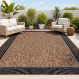 Couristan Coastal Casual Wide Stripe Border Indoor/Outdoor Area Rug