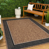 Couristan Coastal Casual Wide Stripe Border Indoor/Outdoor Area Rug