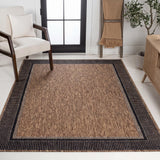 Couristan Coastal Casual Wide Stripe Border Indoor/Outdoor Area Rug