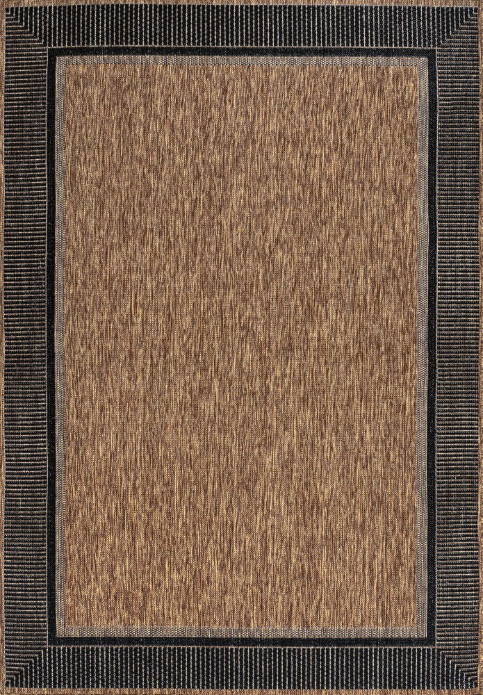 Couristan Coastal Casual Wide Stripe Border Indoor/Outdoor Area Rug