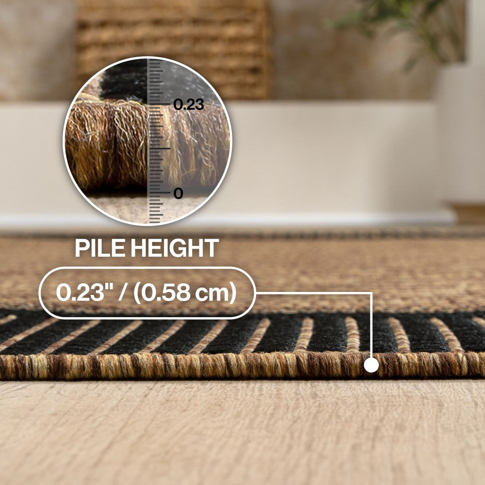 Couristan Coastal Casual Wide Stripe Border Indoor/Outdoor Area Rug