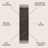 Zuri Modern Minimalist Mingled Indoor/Outdoor Area Rug