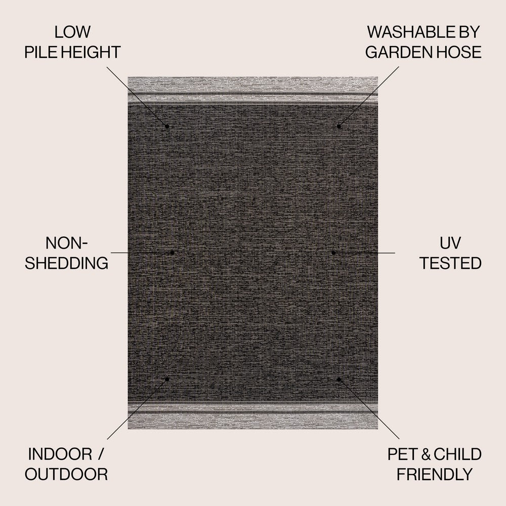 Zuri Modern Minimalist Mingled Indoor/Outdoor Area Rug