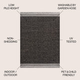 Zuri Modern Minimalist Mingled Indoor/Outdoor Area Rug