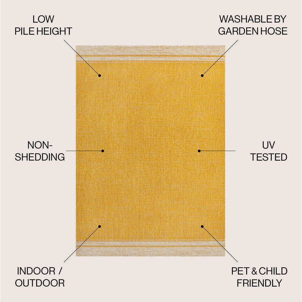 Zuri Modern Minimalist Mingled Indoor/Outdoor Area Rug