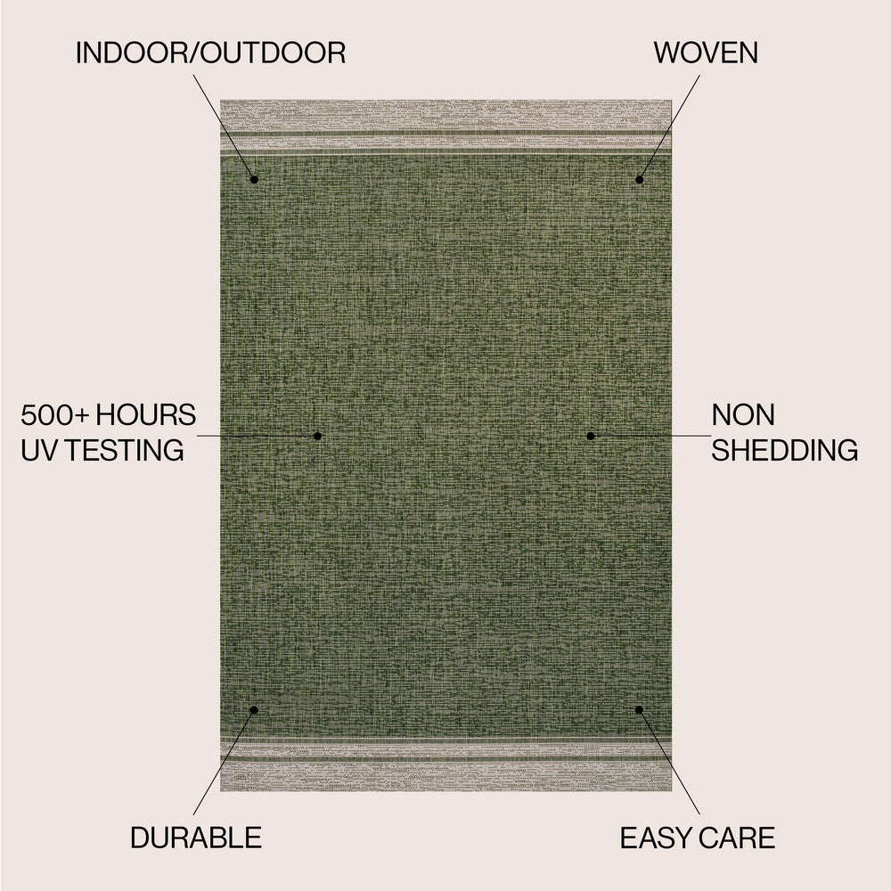 Zuri Modern Minimalist Mingled Indoor/Outdoor Area Rug